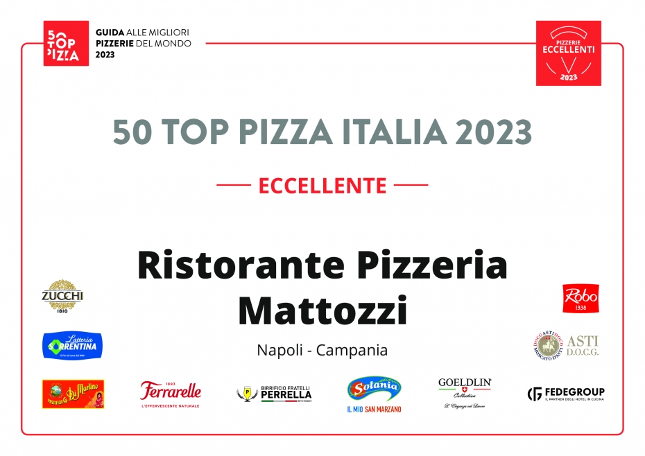 50 TOP PIZZA 2023: TRA LE MIGLIORI PIZZERIE DI TUTTA ITALIA C’È ANCHE MATTOZZI